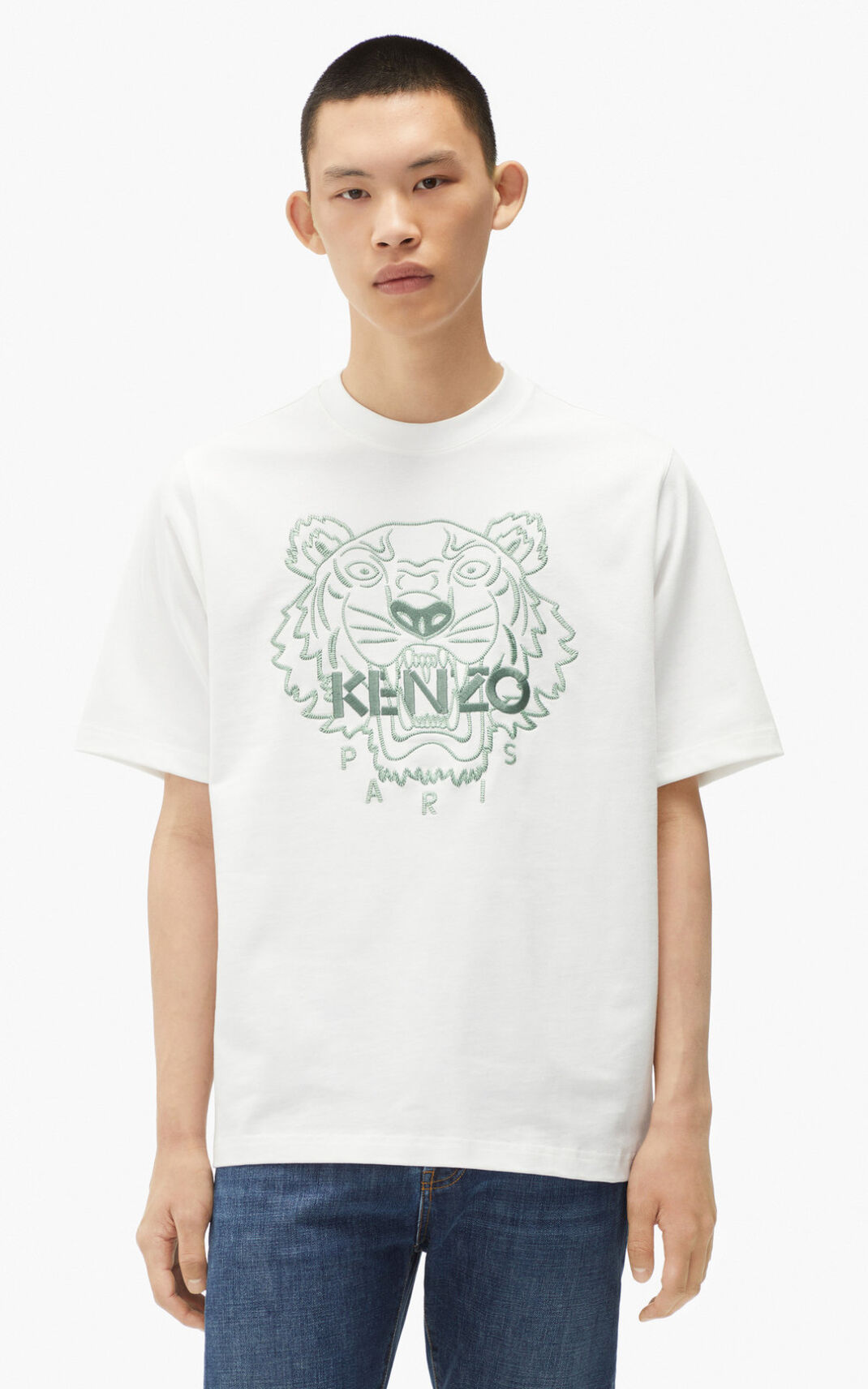 Camisetas Kenzo Loose fitting Tiger Hombre Blancas - SKU.1063727
